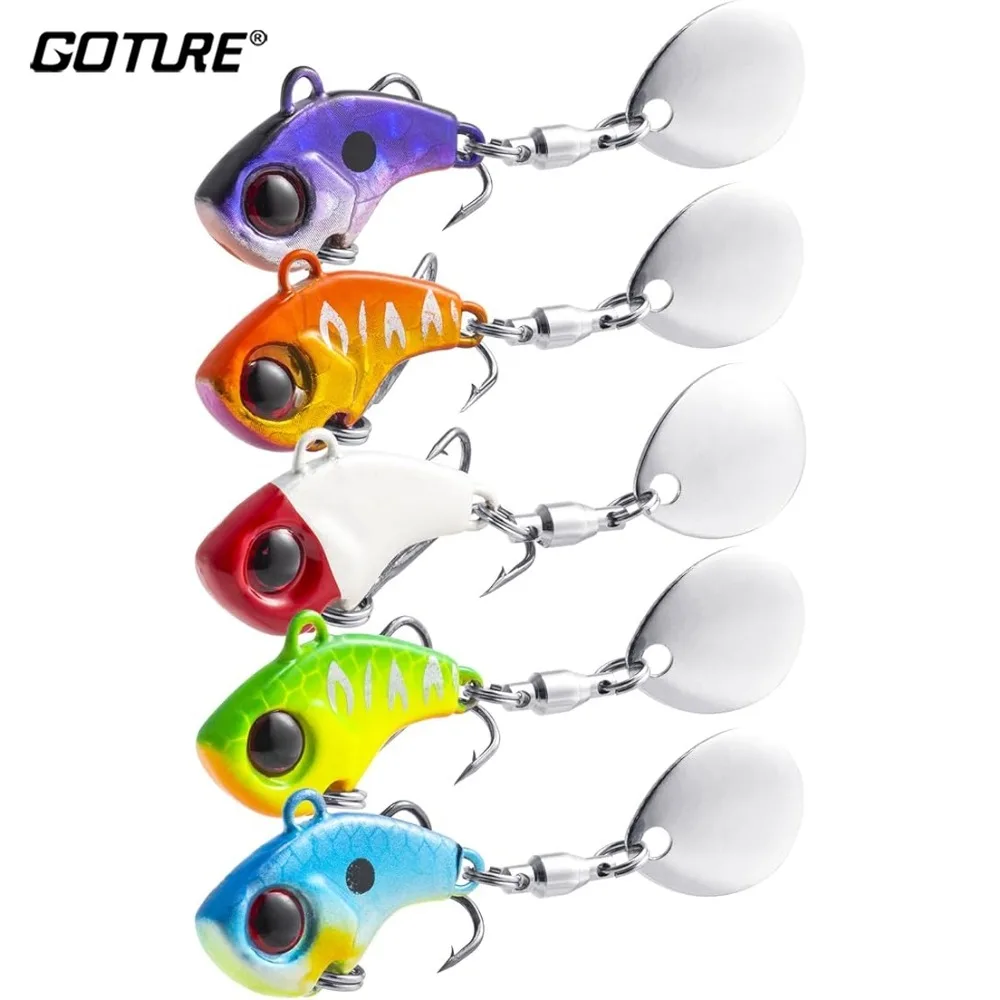 

Goture 6 г/10 г металлический VIB воблер рыболовная приманка 5 шт./компл. 3D глаза блестки хвост спиннер тонущие приманки ложка воблер рыболовные снасти