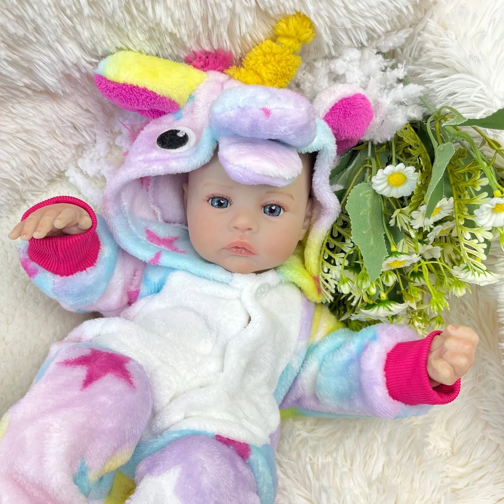 

AONPENG 18 Inch Reborn Cloth Body Baby Doll Toy 45 CM Lifelike 3D Skin Lovely Fashion Doll Birthday Gift for Children