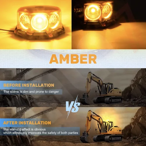 Imagen 2 del producto Faro LED de trabajo para camión, foco auxiliar, luces de advertencia LED con montaje magnético y modos múltiples de flash.