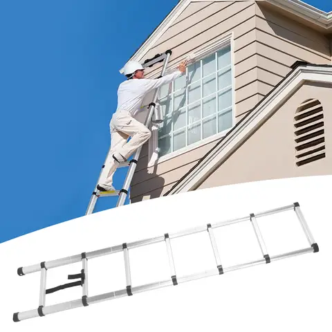 2m Extension Stair Anti Slip Foot Lightweight Portable Multifunctional Telescoping Ladder for Repair Decoration Extension Stair