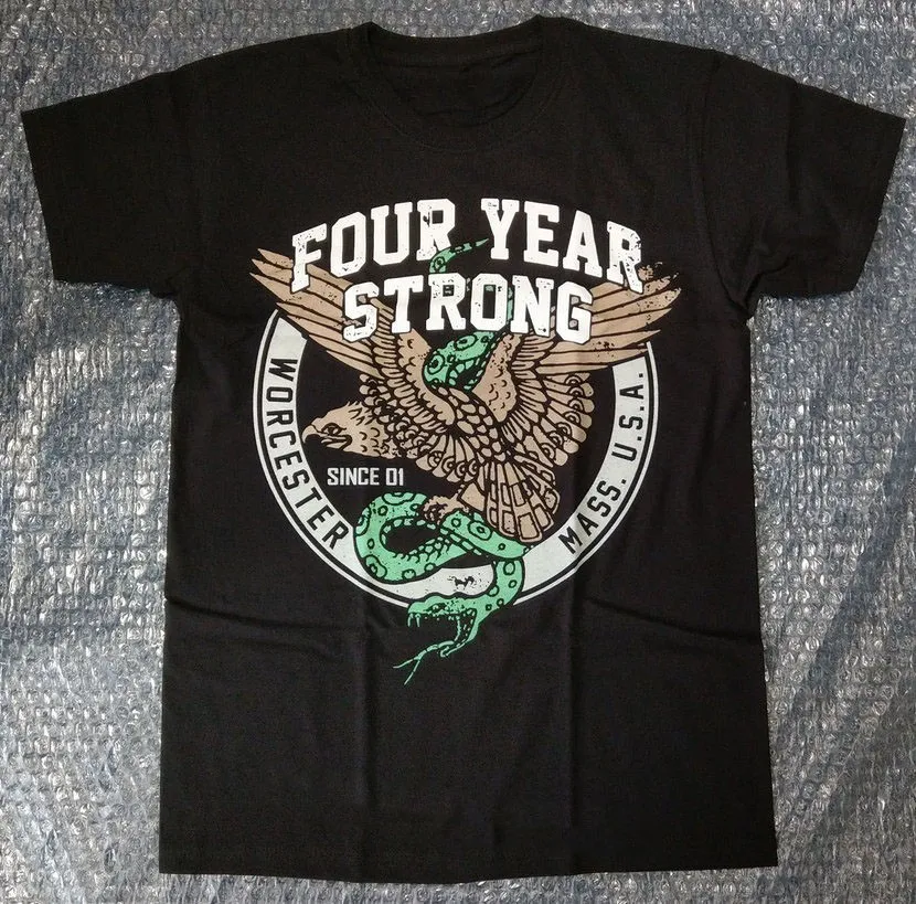 Vtg Four Year Strong Band Cotton Black Full Size Unisex Shirt EN842