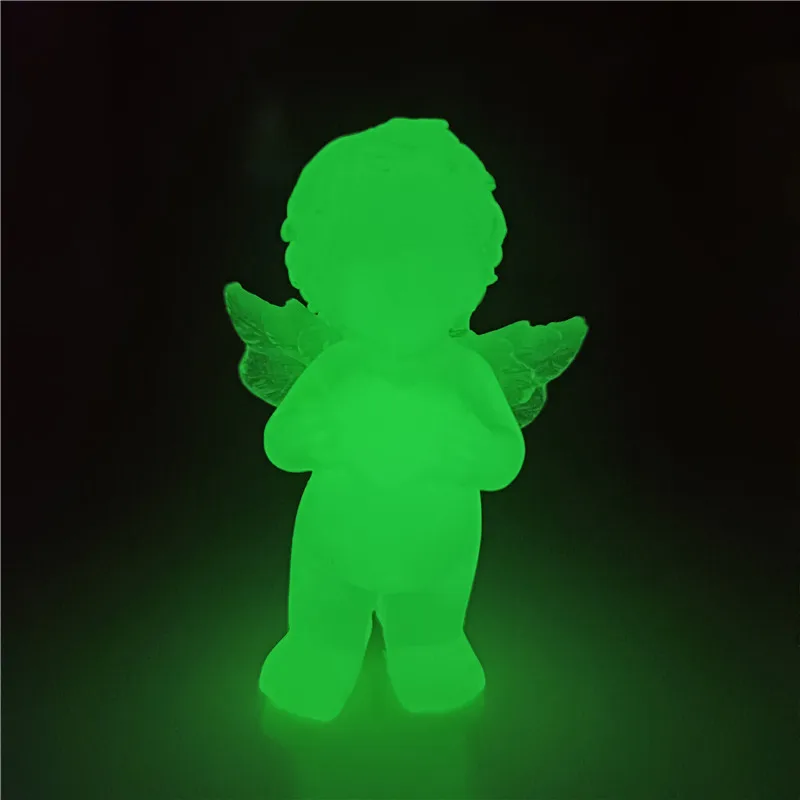 Glow In Dark Little Girl Angel Figurine Ornaments Cute Fairy Angels Statues Sculpture Resin Modern Wedding Home Decoration