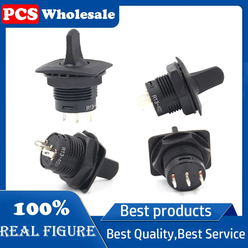 1PCS Black Color  R13-402 ON-OFF 3Pin 2Position Maintained Round Toggle Switch SPDT Panel Mount Wholesale