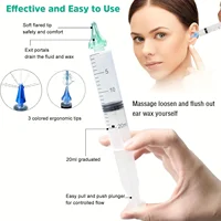 Ear Wax Removal Rinse Syringe Tool Kit with Ear Syringe Replacement Tip Nozzle, Ear Wax Remover Ear Cleaning Kit, Ear Cleaner Wa 3