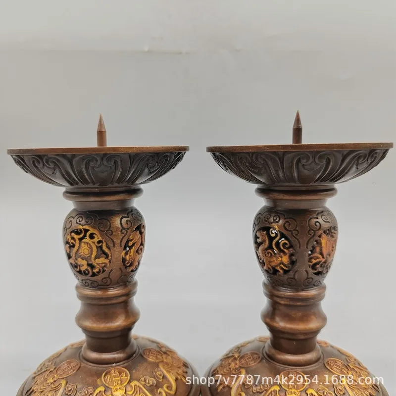 Antique Brass Craft Bat Candlestick Home Living Room Decorative Ornament Retail
