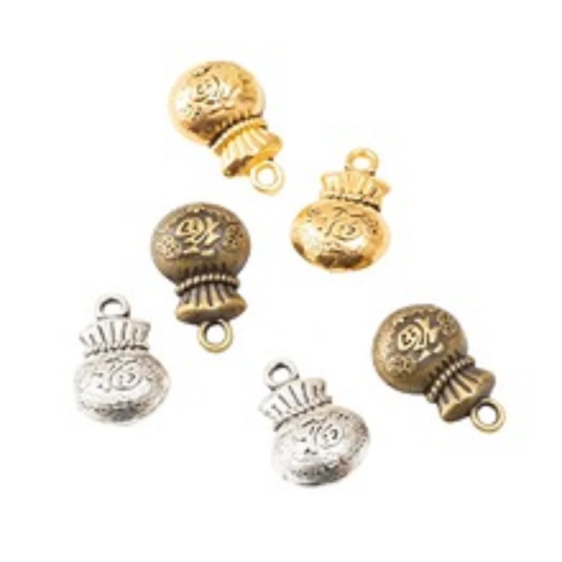 10Pcs Vintage Zinc Alloy Lucky 