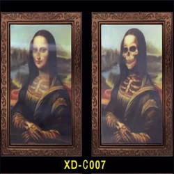 할로윈 장식 3D 유령 얼굴 변경 가능한 사진 프레임, 공포 초상화, 그림 파티 공포 바, 유령의 집 홈 장식 소품