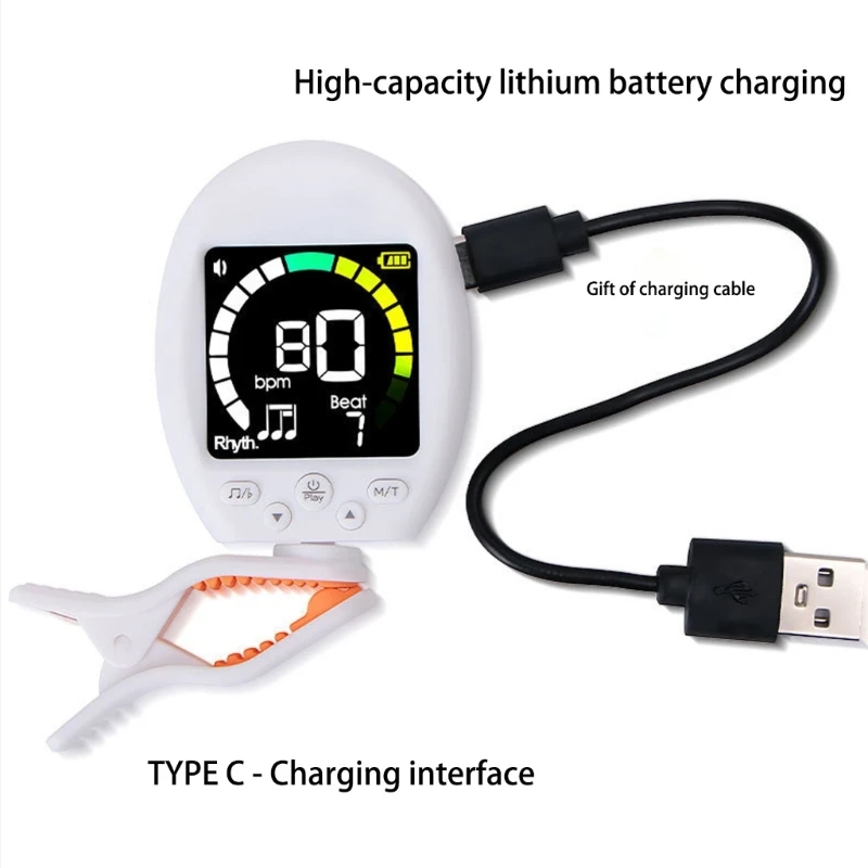 Clip On Electric Guitar Tuner with Function 360 Degree Rotating Electronic Tuner for Guitar, Ukulele, Violin 69HD