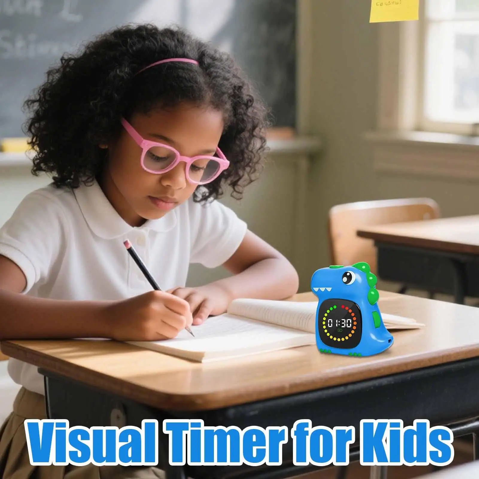 Timer For Kids Rechargeable Dinasuor Design Cartoon Countdown Tool Digital Study Timer For Home Office Kitchen Bathroom Teaching