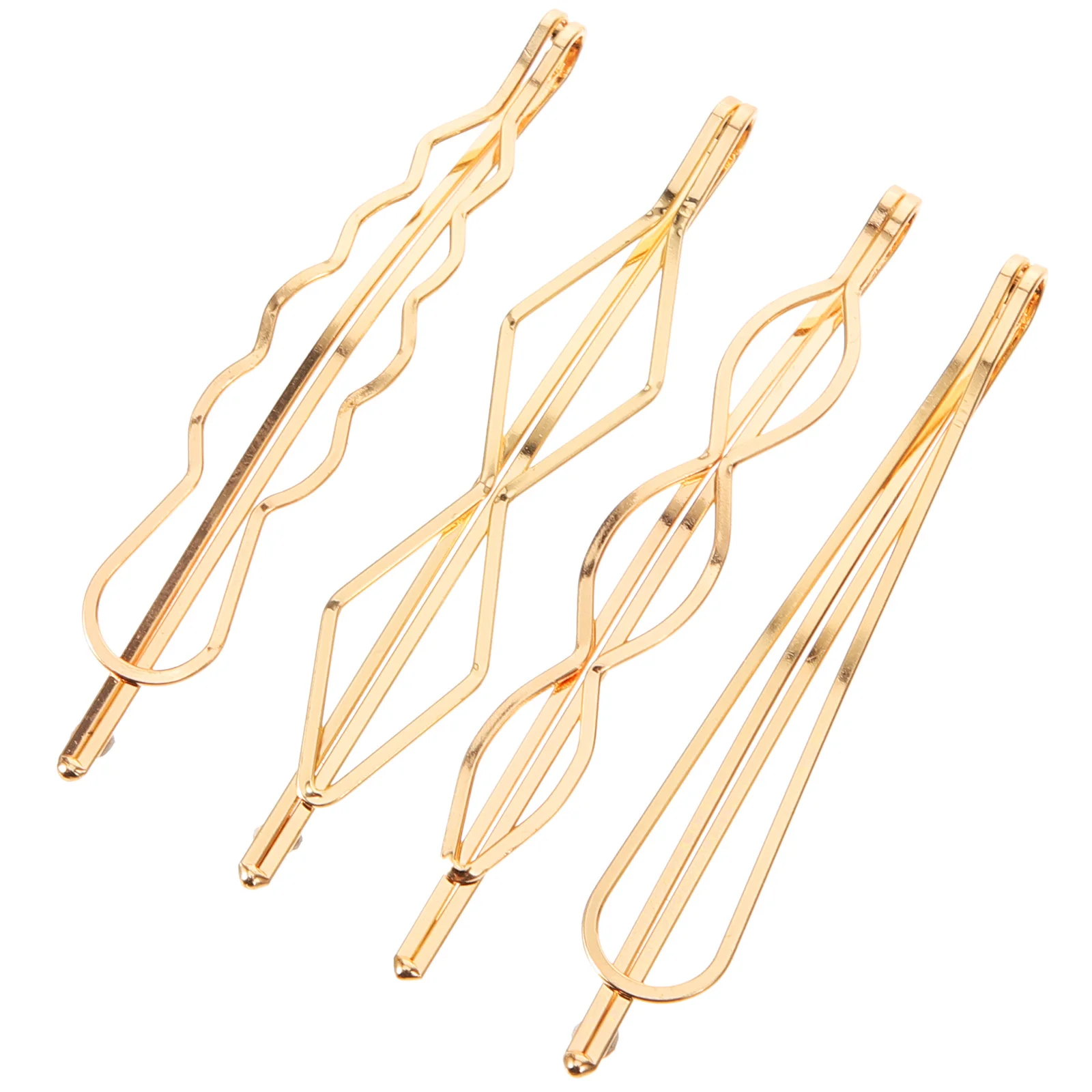 1Pack Minimalist Dainty Hair Clips Hollow Geometric Alloy Hairpins Metal Line Side Clips Gold Party Wedding Decor