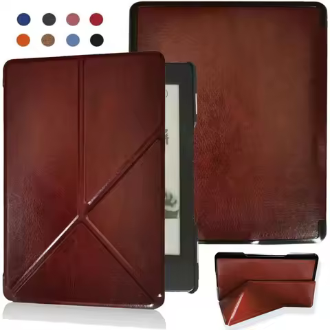 For Kindle 5/4th (Model:D01100) Protective Case PU Leather e-Reader Folio Cover 2011 Shockproof Multi Angle Folding Stand Shell