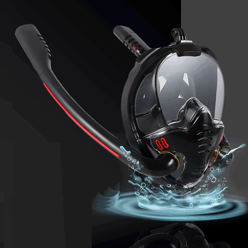 

2020 New Double Respirator Snorkeling Mask for Diving Full Face Dry Style K Diving Equipment Silicone Underwater Diving Mask