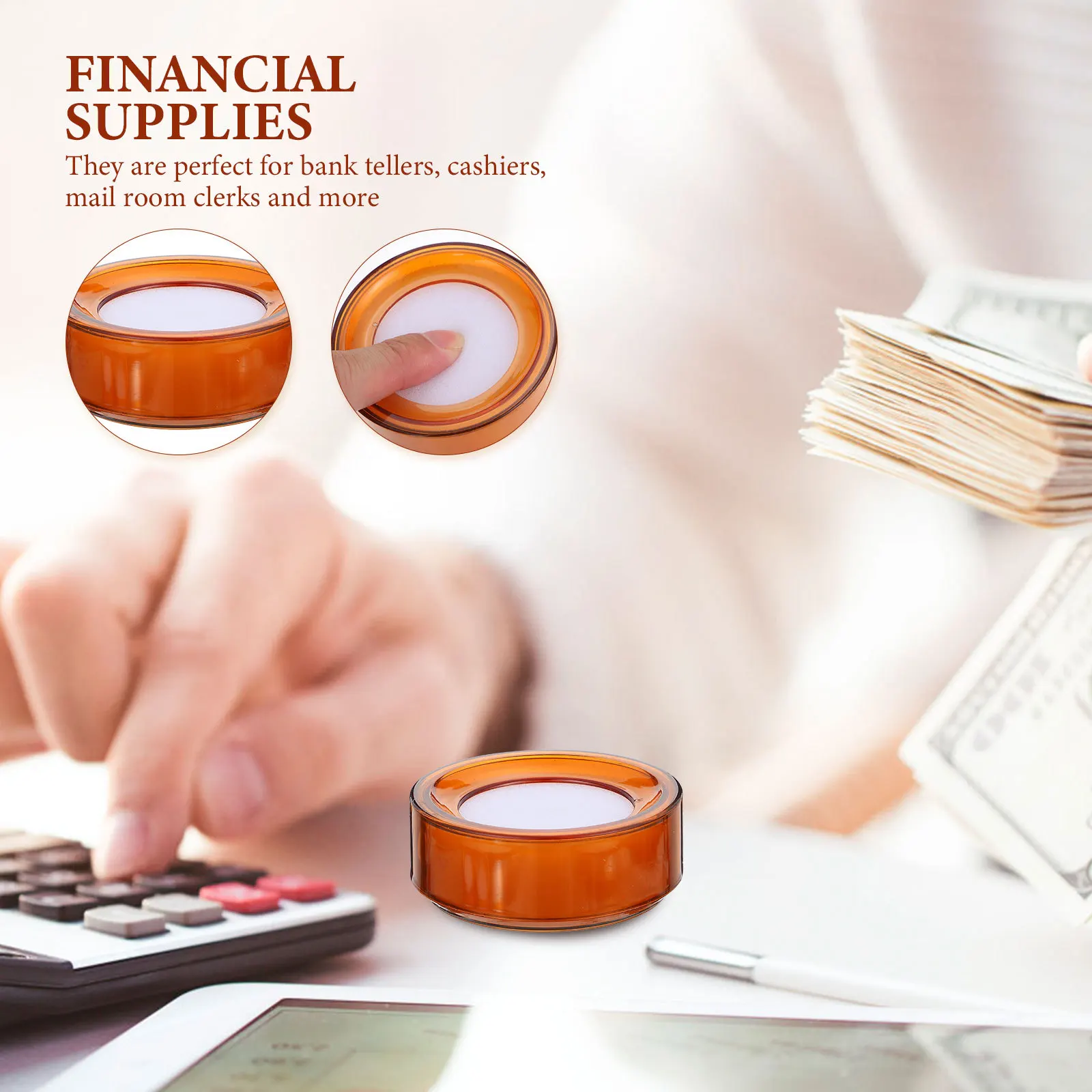 8 шт., губка для увлажнения кончиков пальцев, инструмент для подсчета рук, банковские роллеры, каширы, подсчет денег, губка для влажной руки, машина для влажной руки