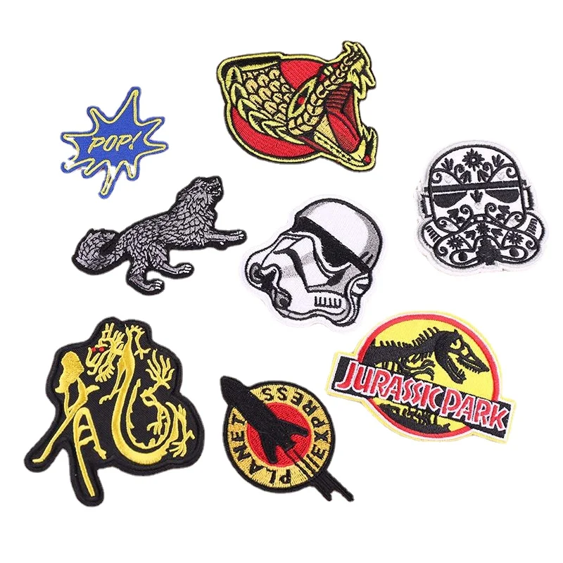 

20pcs/Lot Luxury Embroidery Patch Letter Clothing Decoration Skull Tiger Plannet Park Strange Thing Dragon Craft Diy Applique