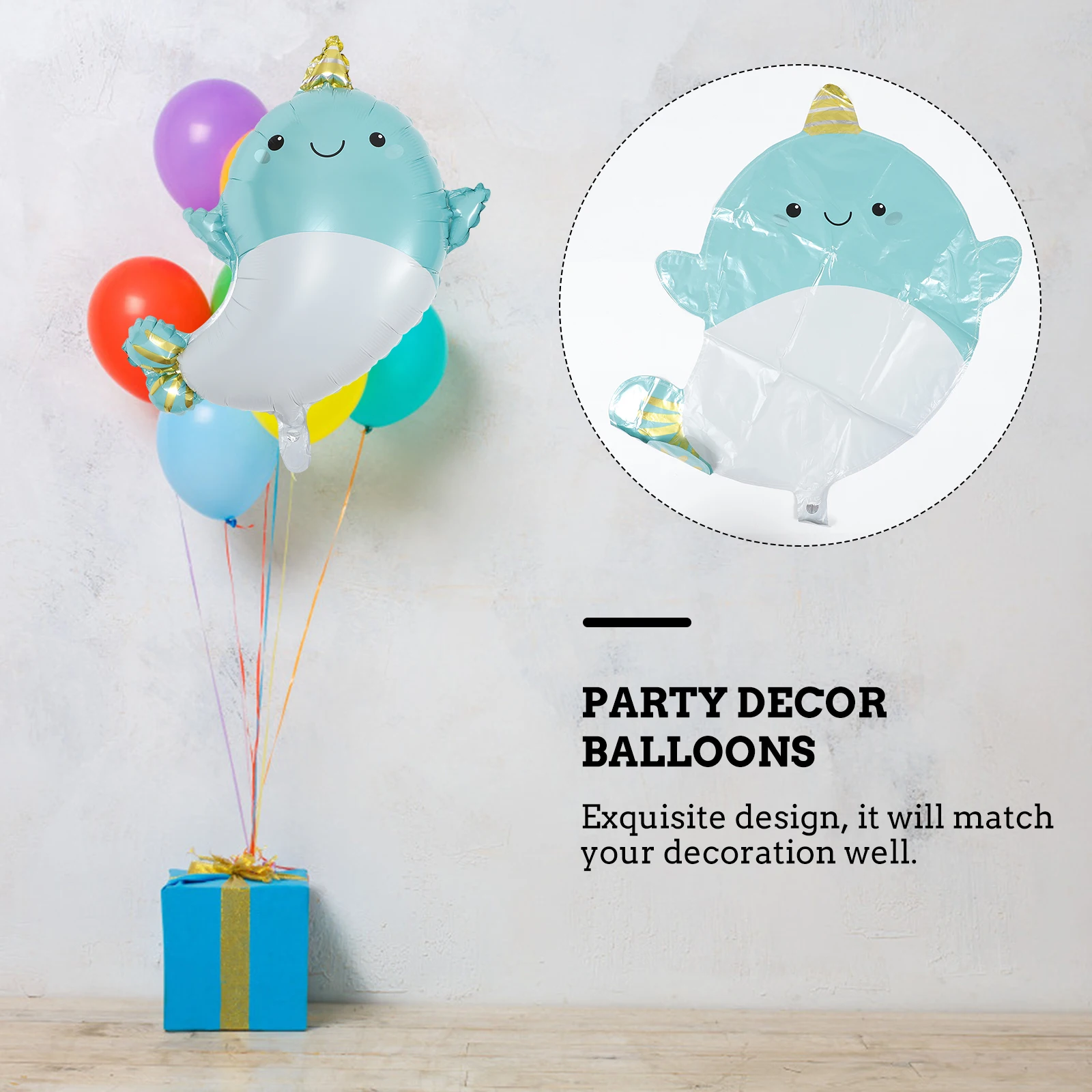 

10pcs Narwhal Balloons Premium Quality Safe Non Leak Bright Colors Birthday Home Bar Club Photo Background