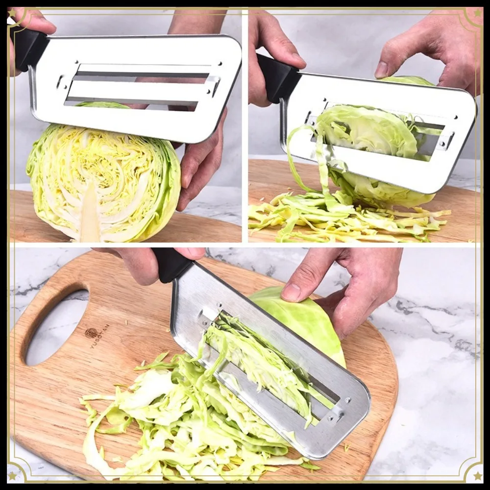 1 Piece 201 Stainless Steel Vegetable Slicer Double Blade Cabbage Shredder Multifunctional Kitchen Peeler Tool