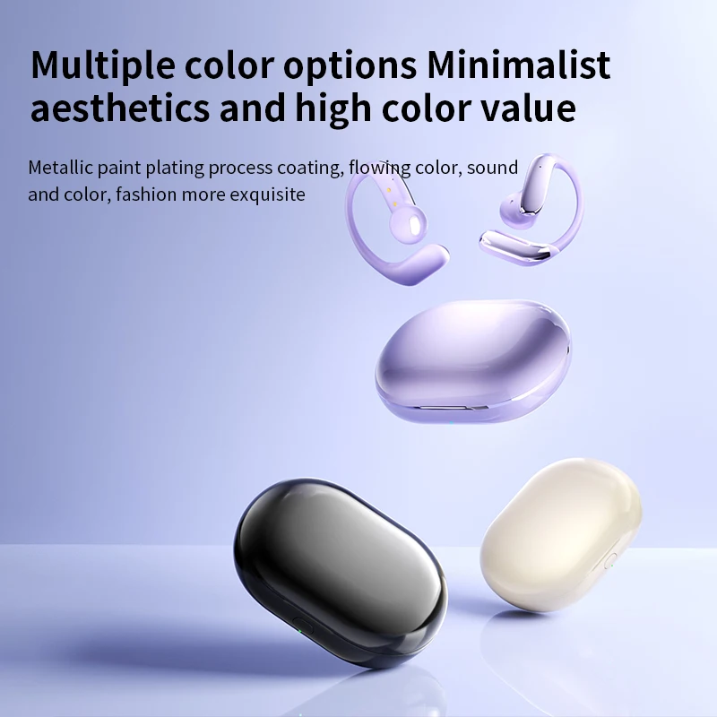 AI-Q102 Sports Wireless Earbuds Open Ear Design AI Real-time Translation Waterproof 144+ Languages ANC/ENC 10 Digital Display
