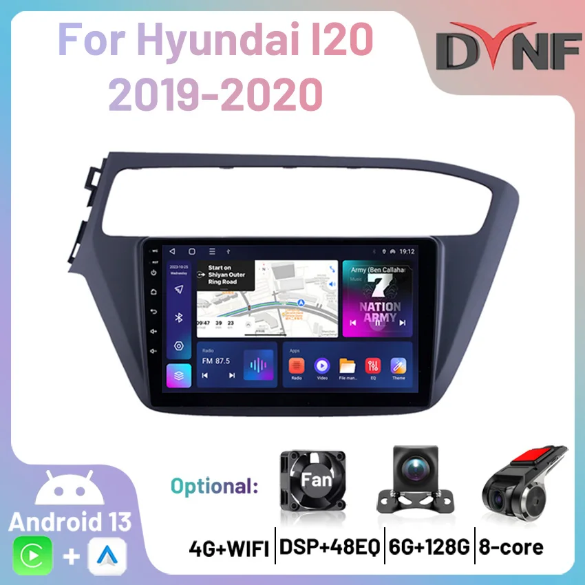 

WIFI Car Radio Android 13 Wireless Carplay Multimedia Stereo Player GPS Navigation Autoradio For Hyundai I20 2017 2018 2019 2020