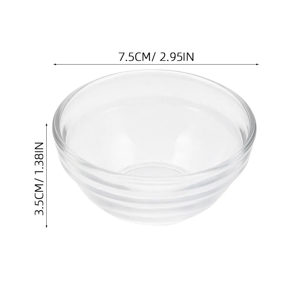 5Sets Thickened Glass Facial Mask Mixing Bowl Clear DIY Mask Stirring Bowl Essential Oil Holder Beauty Care Tool
