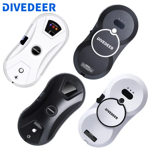 DIVEDEER 자동 물 분사 기능을 갖춘 가정용 지능형 청소 로봇, 낙하 방지 자기 유리 청소 기계