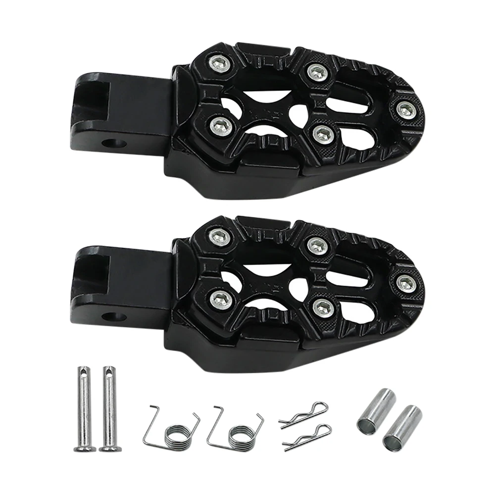 1 Pair Universal Aluminum Alloy Foot Pedals Angle Adjustable for Motorcycle Scooter ATV E-Bike Foot Rests Foot Pegs Accessories