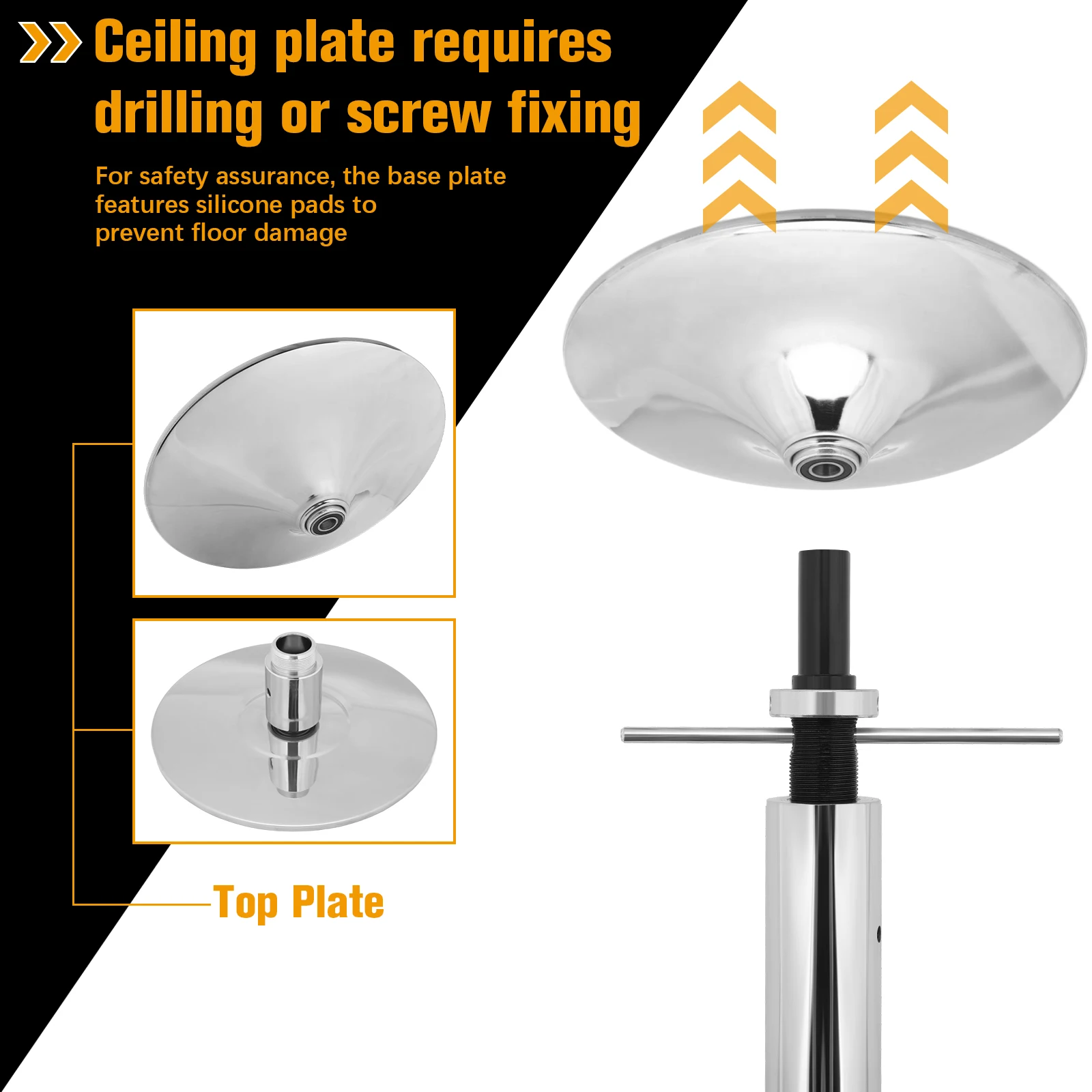 

Spinning Dancing Pole Adjustable Height 7ft To 12ft Professional Spinning Dance Pole Removable 45mm for Pub Gym Club Yoga Room