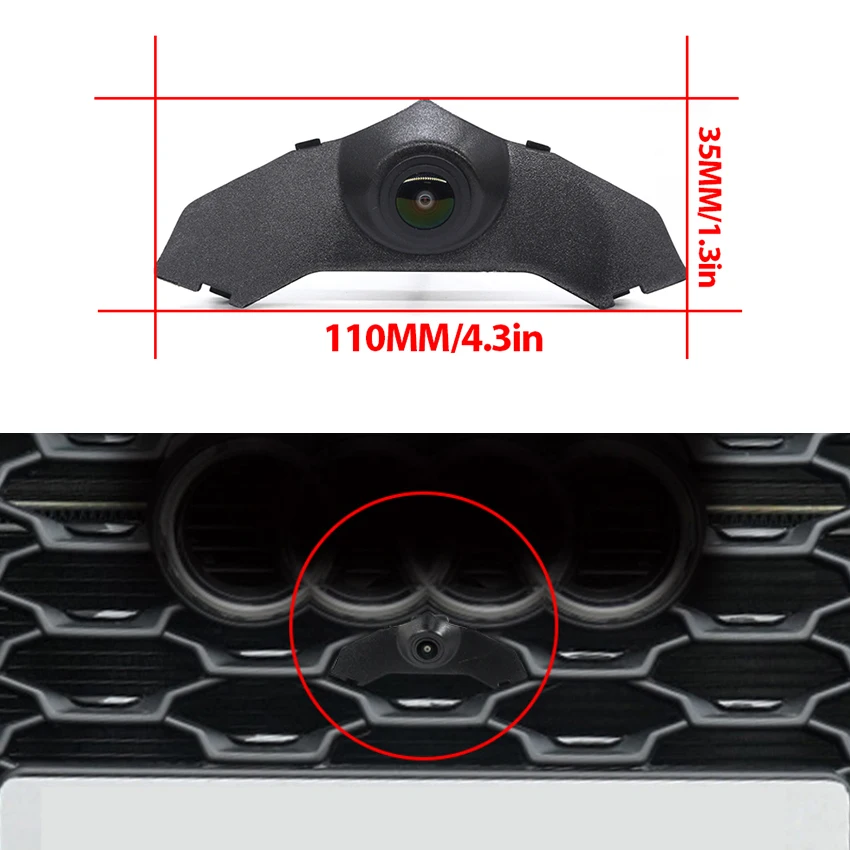 HD 1080P CCD Car Front View Parking Night Vision Positive Logo Camera For Audi Q3 RS Q3 F3 Sportback 2020 2021 2022 2023 2024