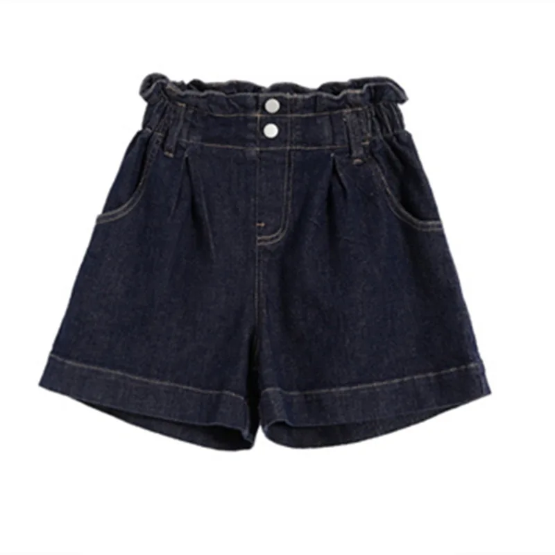 Teenage Girls Shorts High Waist Children Denim Short Pants Heart Embroidery Summer Casual School Kids Fashion Jeans 4 -14 Years