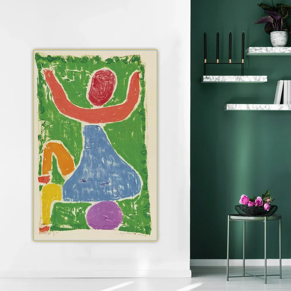 Цитон Пол Клее 《Играющий ребенок, 1938》Холст Картина маслом Художественный принт Плакат Картина Настенный декор Домашнее украшение для гостиной