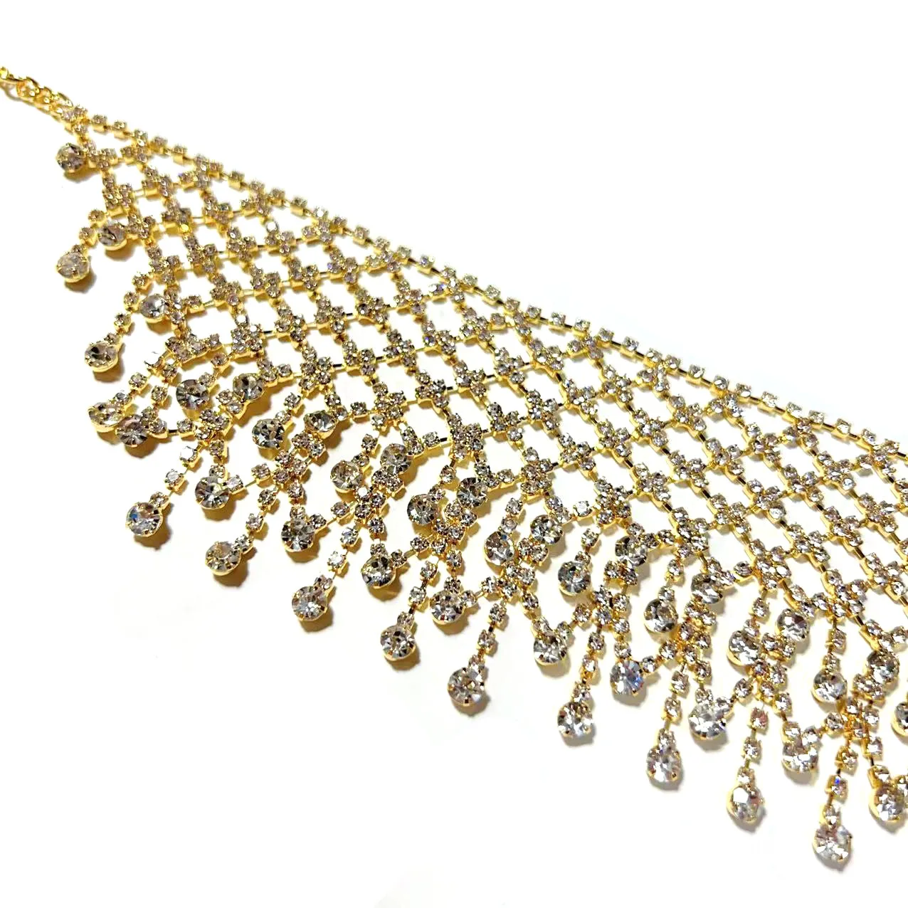 الأزياء الأوروبية والأمريكية قلادة الماس متعددة الصرف، قلادة قطرة الماء مبالغ فيها الرجعية، قلادة شرابة #5