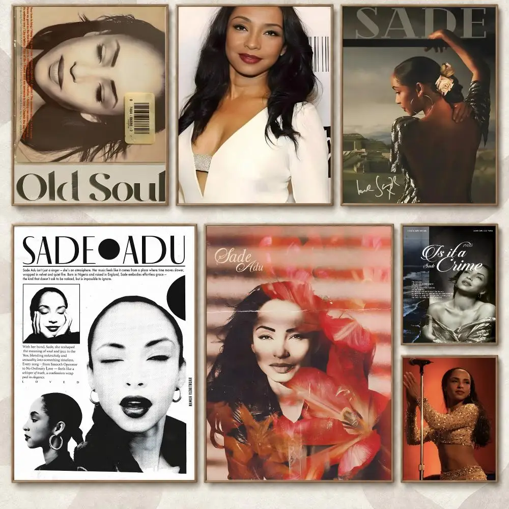 Sade Soul Jazz Singer Album Smooth Music Aesthetic Poster Aesthetic Art Print for Bedroom & Living Room Decor, Unframed