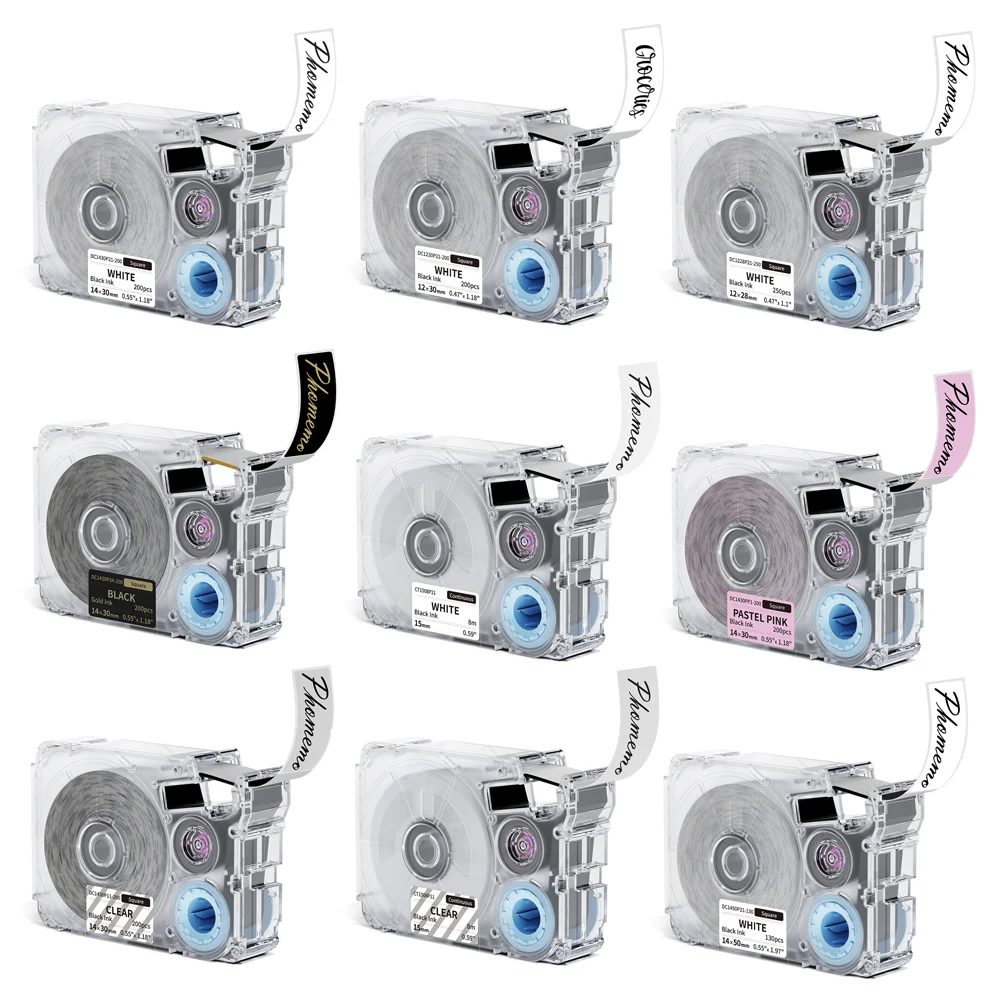 Phomemo A30 P15 Label Maker Long & Gap Label Tape,Continuous Tape Self-Adhesive Standard Heat Transfer Printing Label Tape