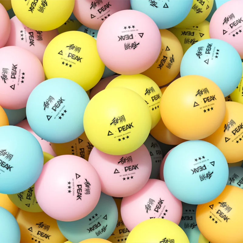 PEAK Dopamine Colored Table Tennis Balls 40+mm Colorful 3 Star ABS Ping Pong Balls Blue Green Pink for Entertainment Games