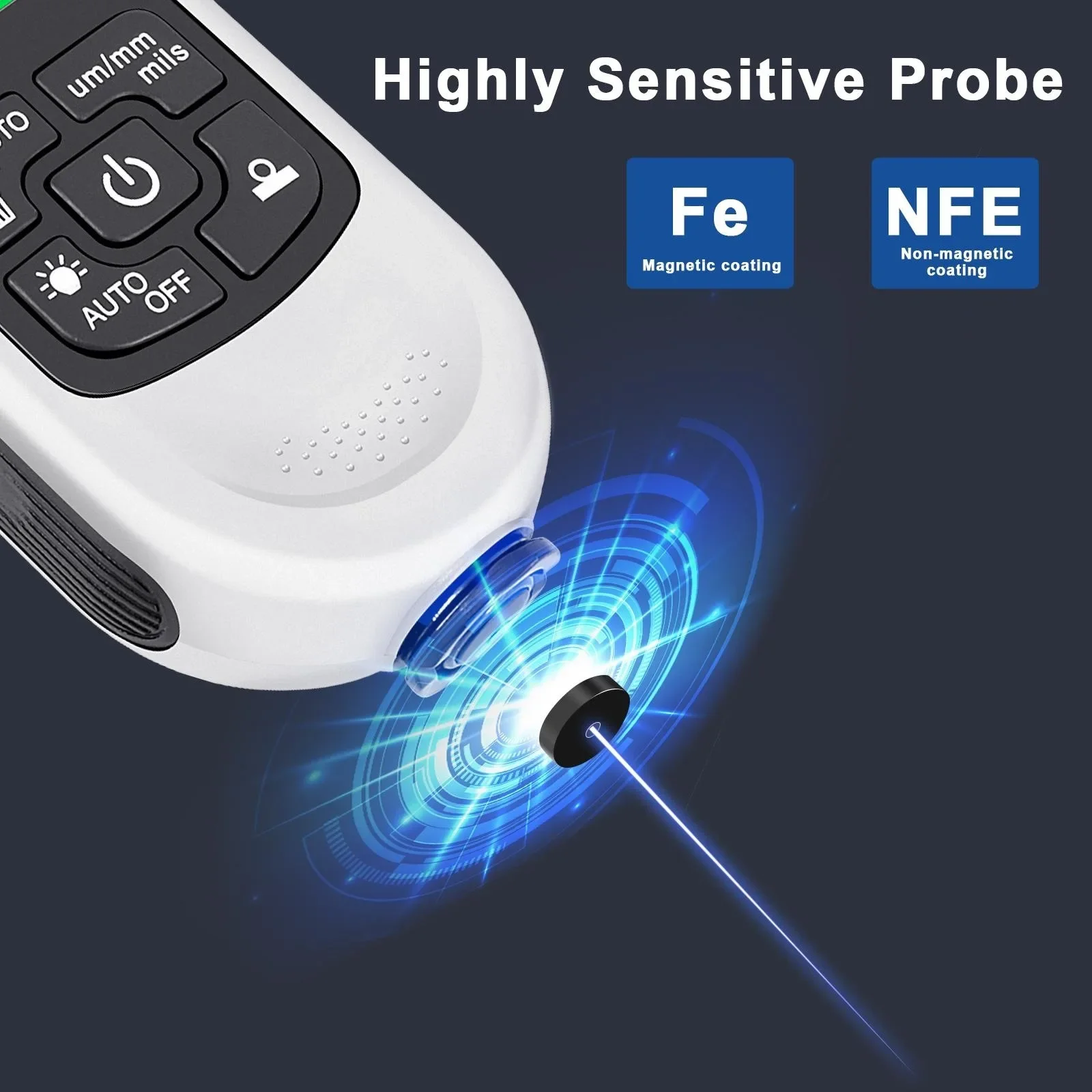 STONEGO HW-300PRO مقياس سمك طلاء السيارات 0-2000UM Fe & NFe طلاء متر أدوات السيارات مع دليل