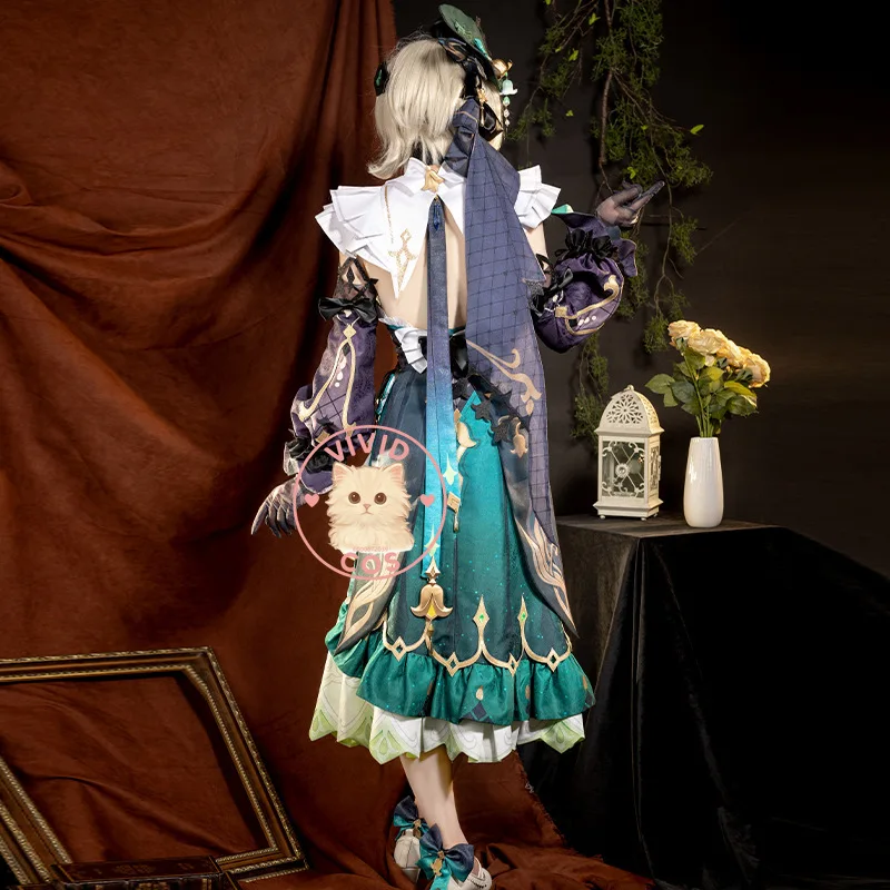 Genshin Impact Amélie Парфюмер Фонтеина Косплей Костюм Изящный Двумерный Аниме Эстетика Цветочные Детали Ролевая Игра