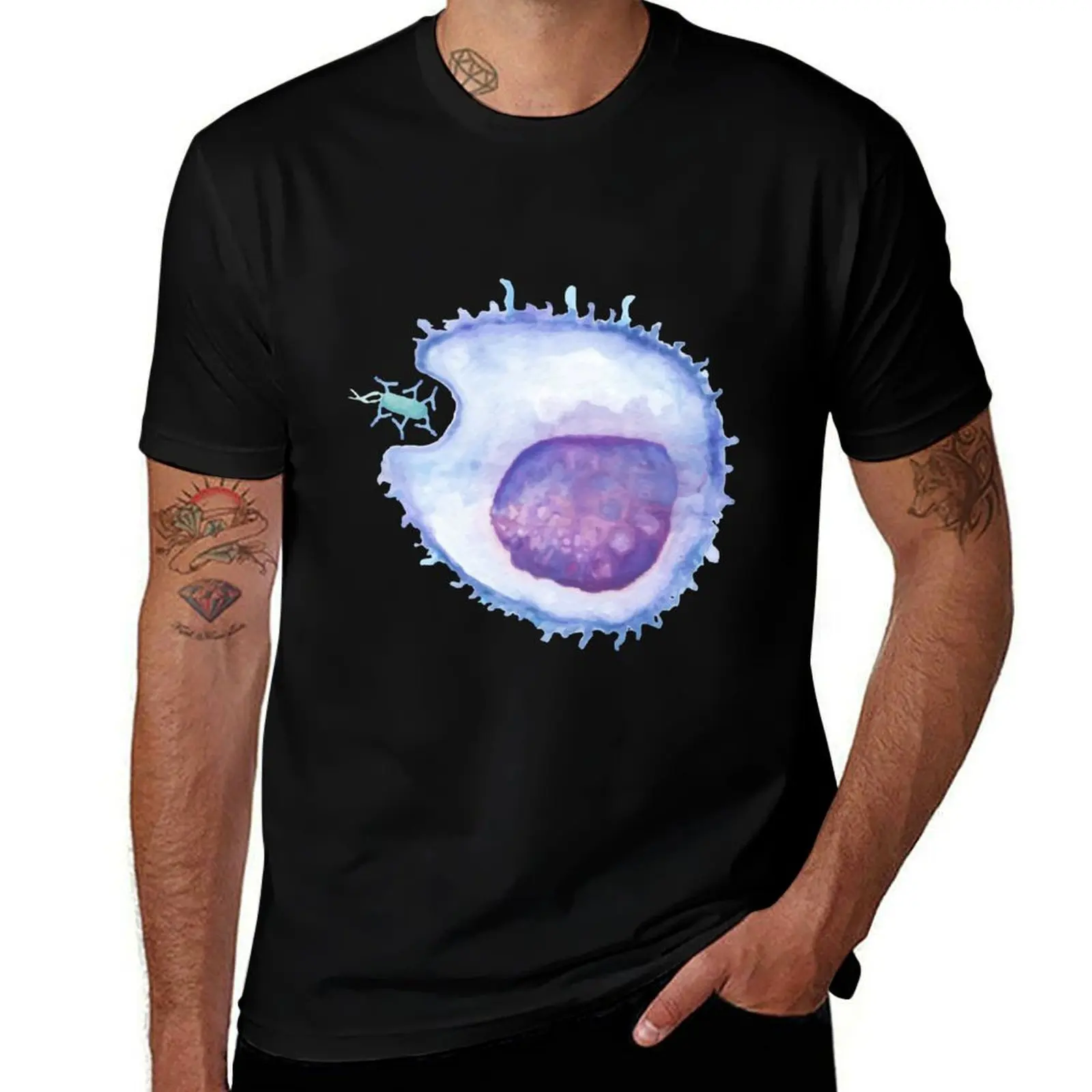 

Phagocytosis WBC white blood cell T-Shirt for a boy new edition blue lock plus sizes men workout shirt