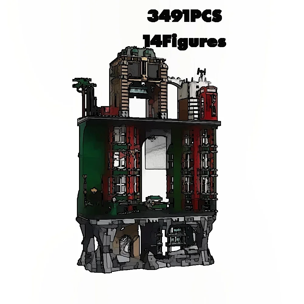 New Arrival Creative Europe House Model Building Blocks Station Assembling Toy Suitable for Christmas Gifts.