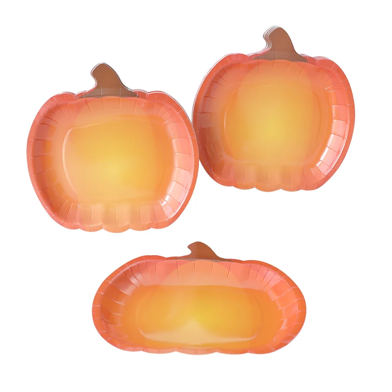 

Disposable tableware, pumpkin paper tray perfect decoration for autumn themed Thanksgiving parties Halloween carnival decoration