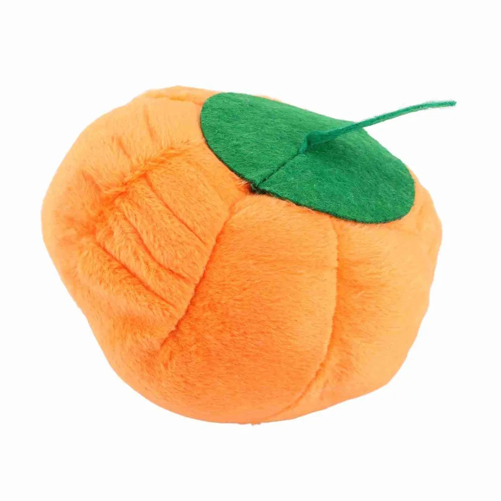 Light Weight Soft Pet Pumpkin Shaped Interior Pumpkin Dog Orange Squeaky Insert Pet Interactive Dog Daily Play