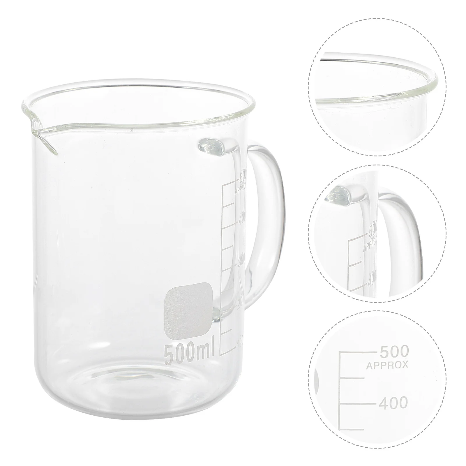 

1Pcs 500Ml Glass Measuring Cup with Handle Graduated Liquid Measure Transparent Baking Tool for Milk Powder Soda Small Quantity
