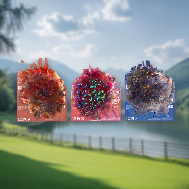 

1Pack/2pack PET Hand Account Decor Sticker Pack Flower Dream Series 6 Optional Styles 12 Piece Floral Theme