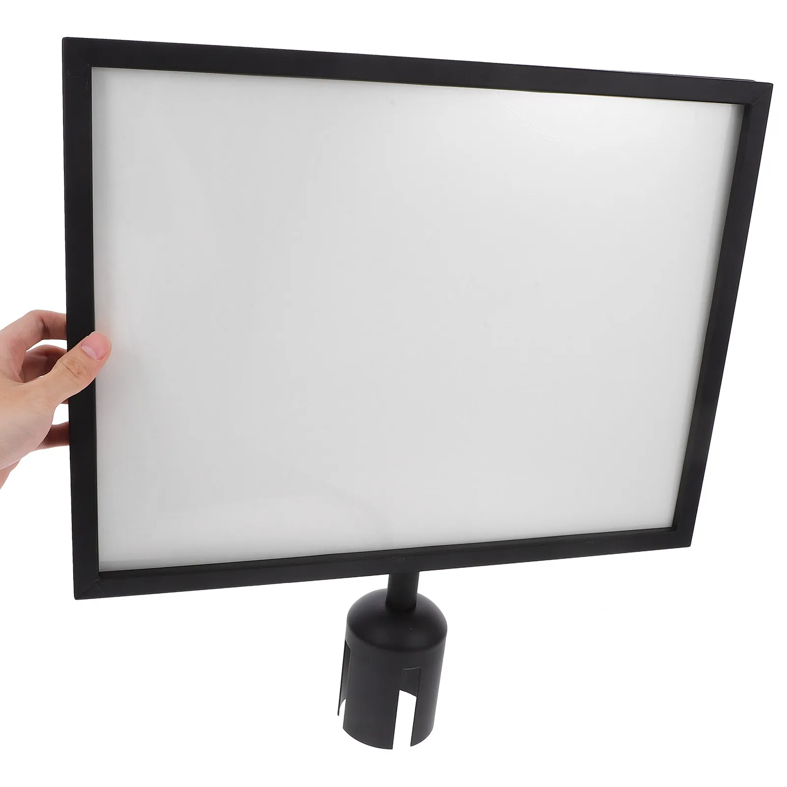 Crowd Control Sign Holder Stanchion Post Top Portrait Frame Double Sided Stainless Steel Sign Frame for Concerts Conferences