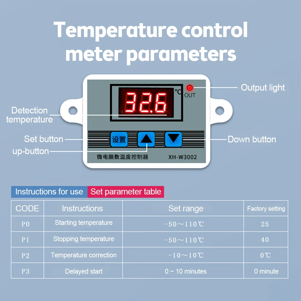 Imagem -06 - Controlador de Temperatura Led Digital Interruptor Termostato Eletrônico Sonda à Prova d Água Soquete Controlador de Temperatura ac 110220v
