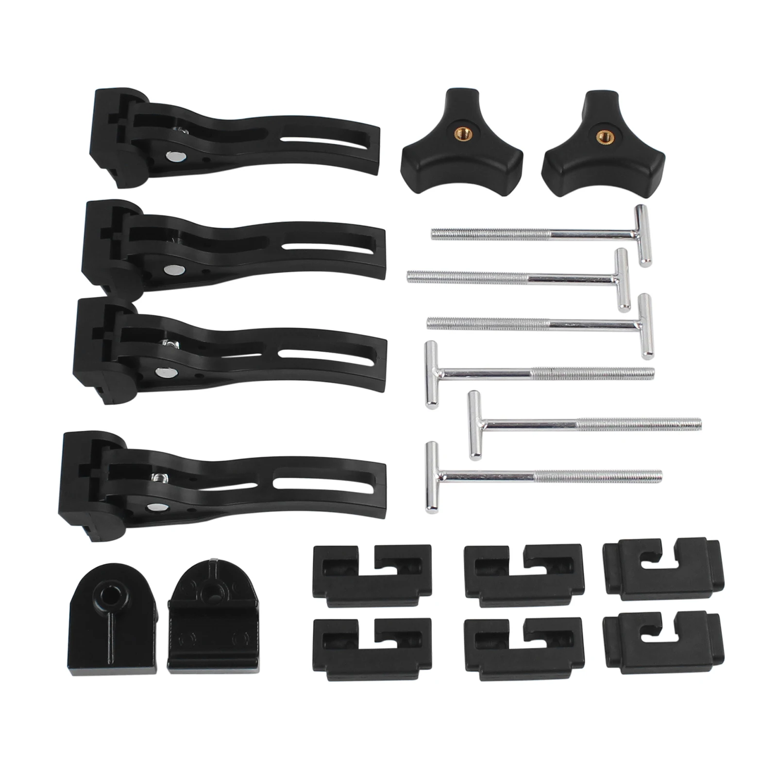 Universal Tonneau Cover Replacement Hardware Kit, Hard Tri-Fold Pickup Truck Bed Cover Front & Rear Clamps with T-Bolts