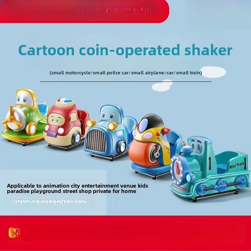 

New Children's Coin Scan Code Electric Aircraft Motorcycle Police Car Rocking Car Commercial Fiberglass Rocking Machine