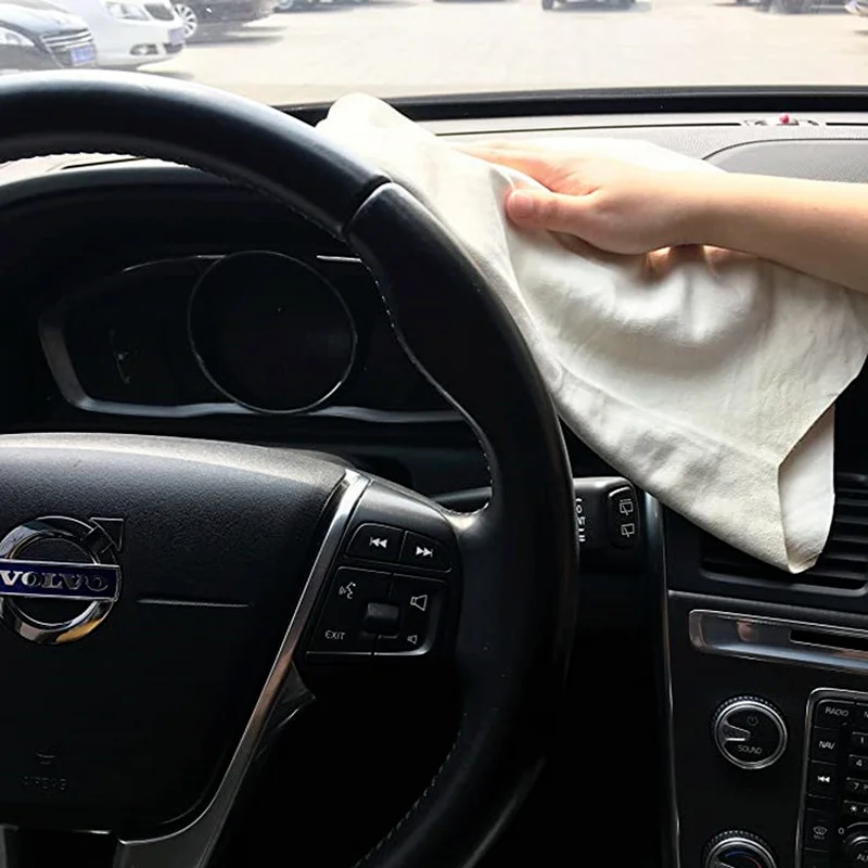 Car Drying Suede Cloth Absorbent Self-drying Suede Leather for Cars Auto Home Window Glass Cleaning Wash Chamois Skin 25X40CM