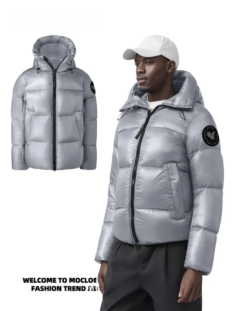 Moclose Men's Outdoor Streetwear Hooded down Jaet Warmth Comfortable Nylon Fabric Du down Filling Waterproof Windproof