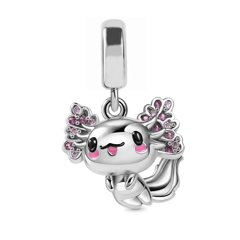 925 srebro koraliki szczoteczka meksykańska Axolotl Charm fit oryginalny Pandora charms srebro 925 bransoletka prawdziwy prezent