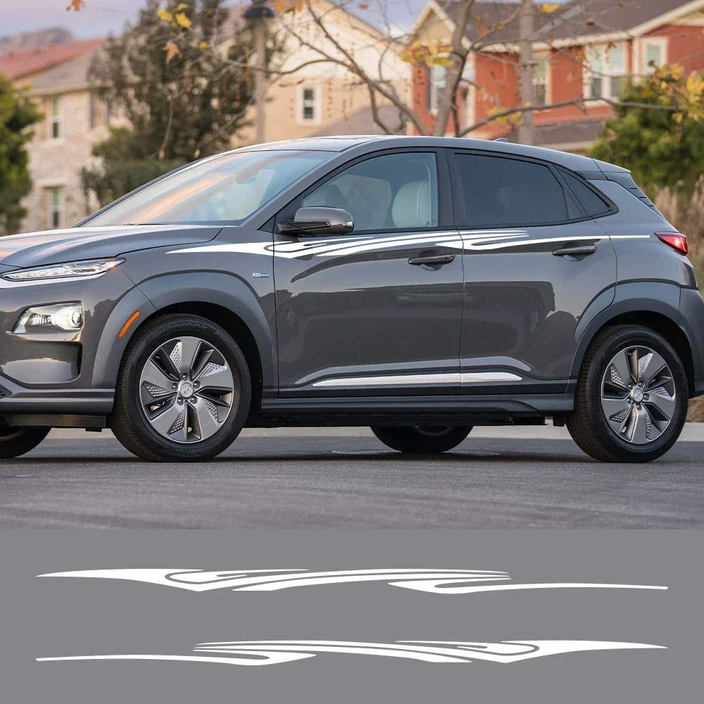 Hyundai Kona N Line наклейки для электромобилей на дверь и линия талии наклейки виниловый чехол авто гоночные спортивные аксе...