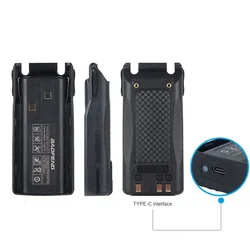 Baofeng BF-UV82 walkie-talkie battery civilian hand station GP2000L GP399 thickened battery TYPE-C charging Suitable for BF-uv8D